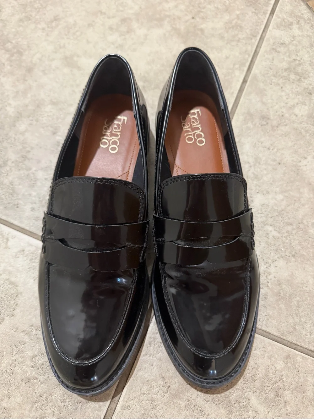 Franco Sarto Black Patent Leather Women’s Loafers